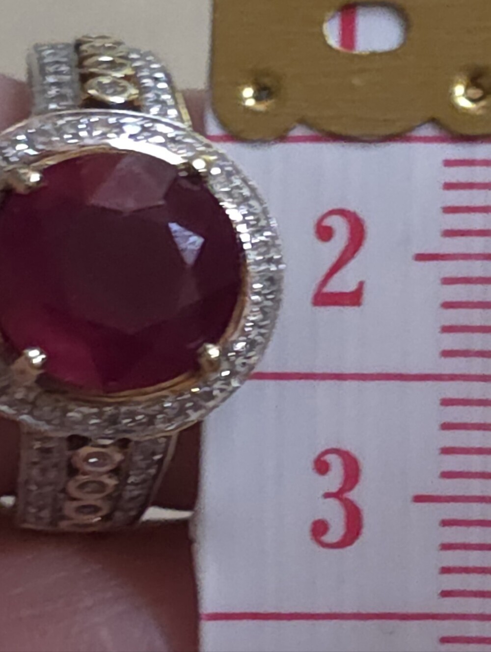 14K GENUINE NATURAL RUBY AND DIAMOND RING 5.36 Gr 189 DIAMONDS 5 CT RUBY SZ 6.5 - Picture 6 of 10
